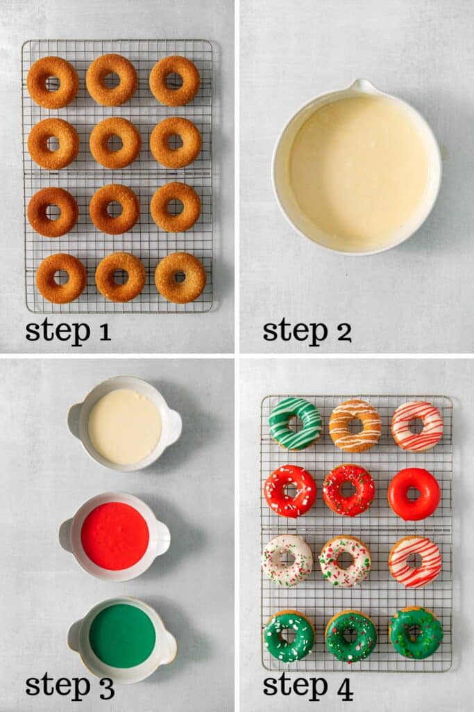 How to make eggnog glaze for decorating Christmas donuts.