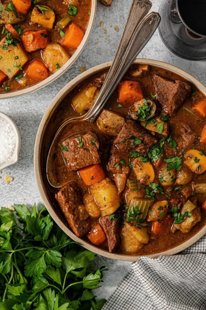 Old-fashioned, Dutch oven beef stew.